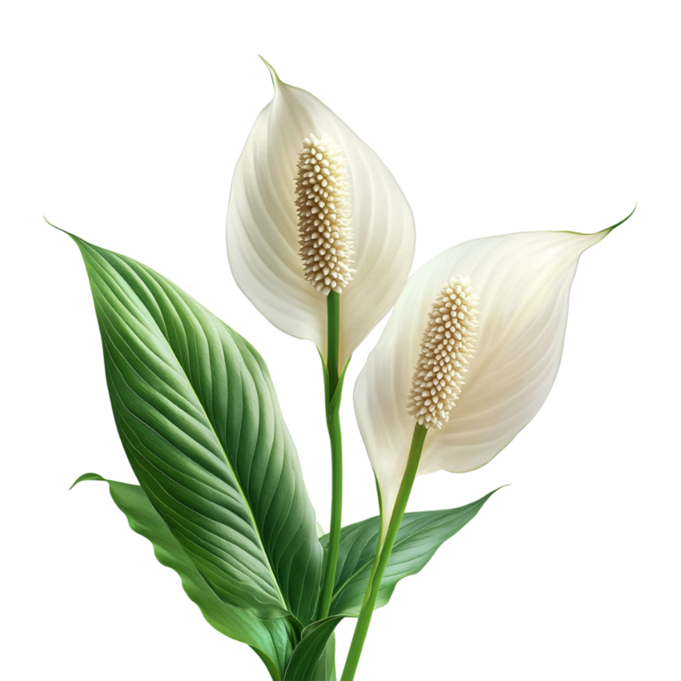 peace lily flowers on a transparent background png