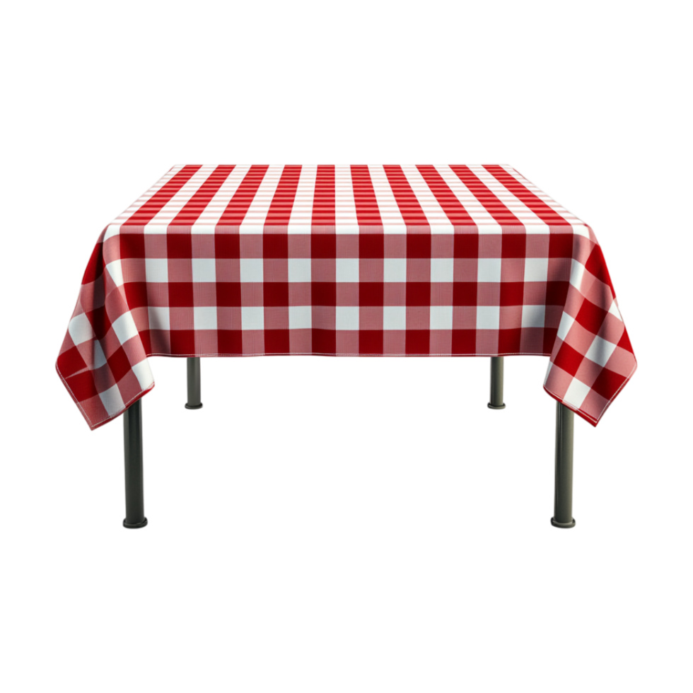 tablecloth with red and white checkered pattern png