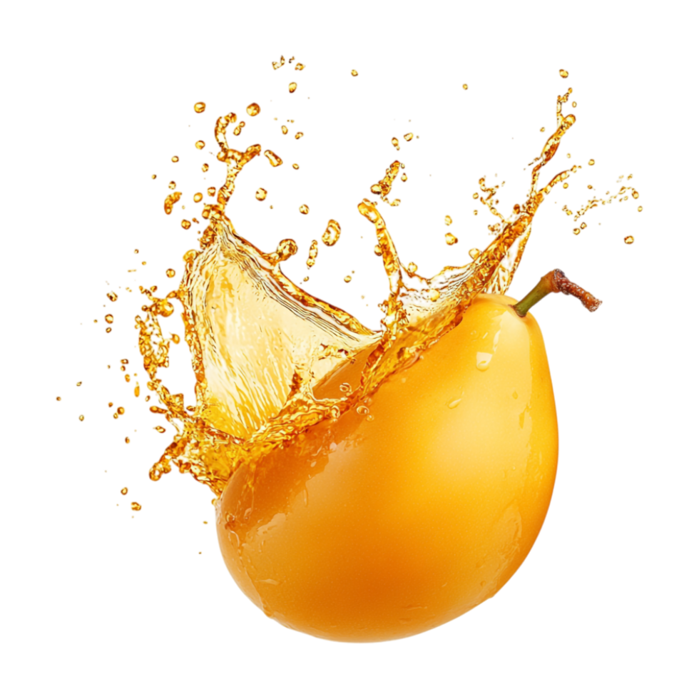 mangosteen fruit with splash of water on transparent background png