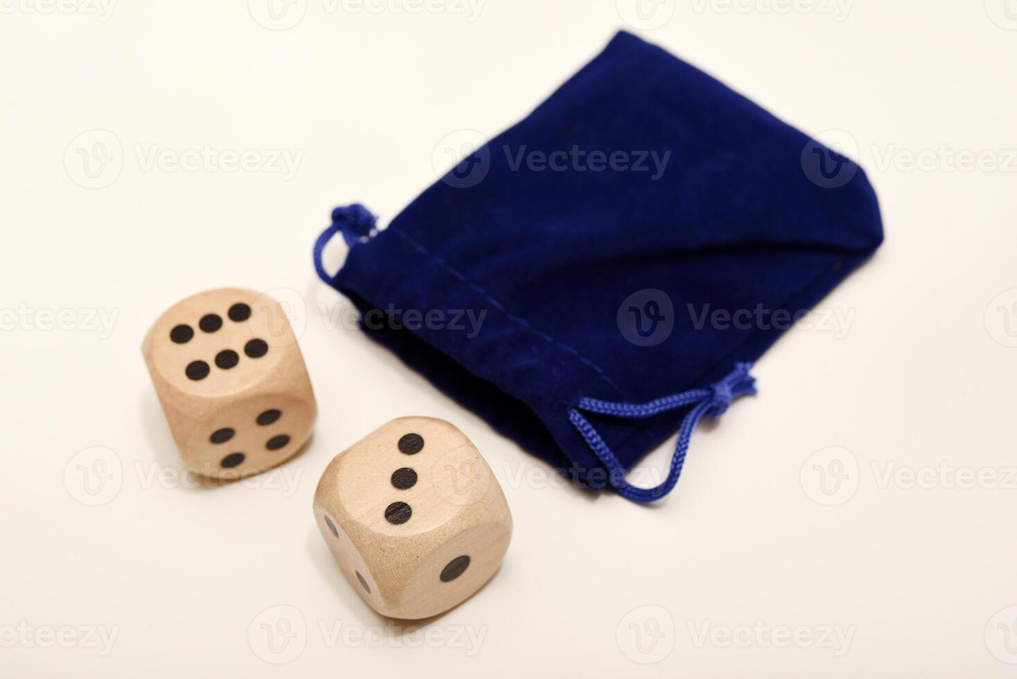 Cube-shaped tokens against a white backdrop. Diverse in magnitude. photo