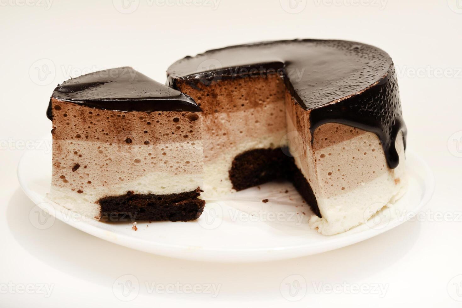 Coffee and milk cheesecake. Silky Cappuccino Cheesecake photo