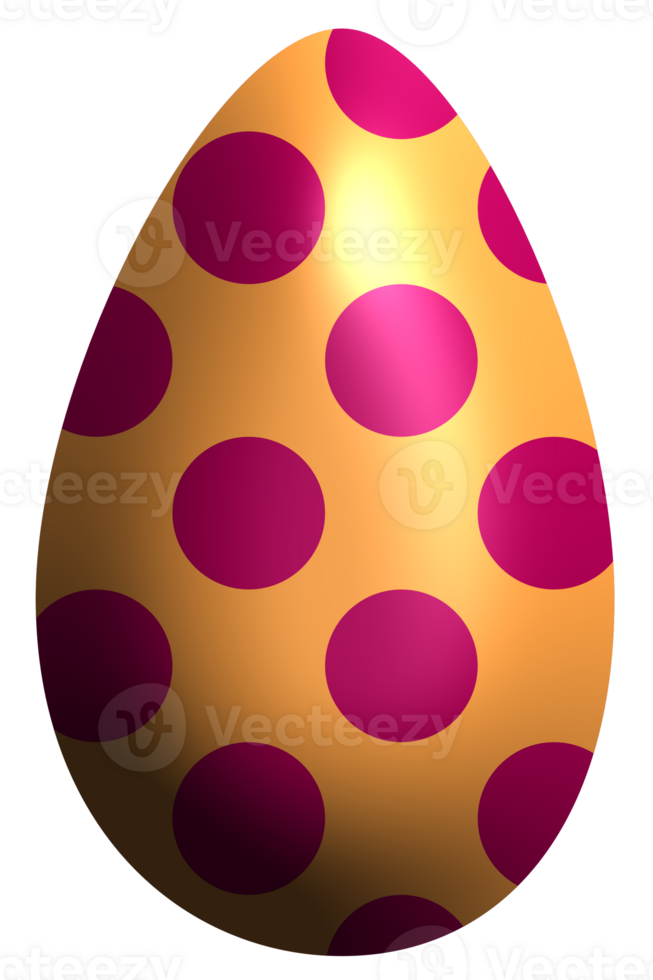 an easter egg with polka dots on it png