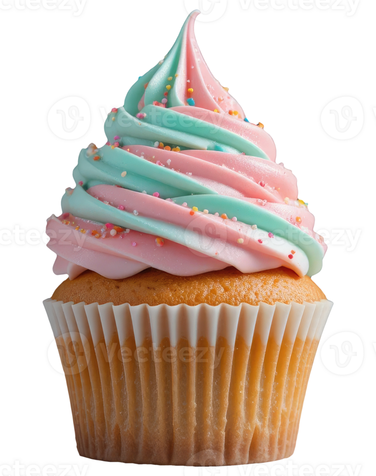 Dessert Cupcake with Soft Frosting and Toppings. png