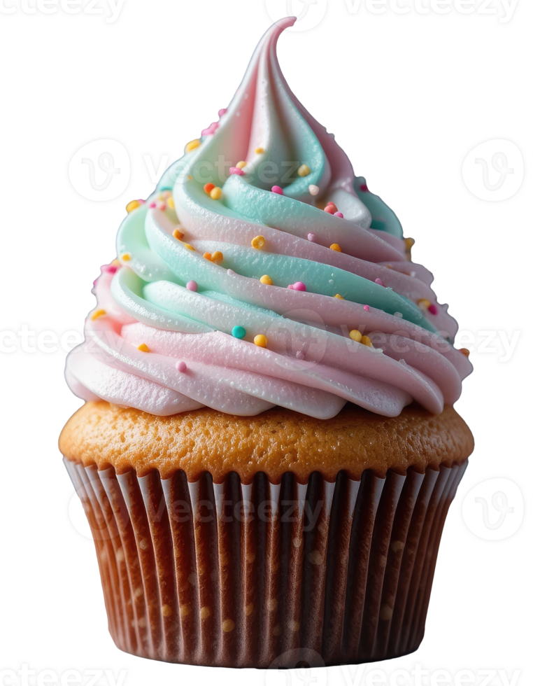 Colorful Cupcake with Sprinkles, High-Quality Isolated Image. png