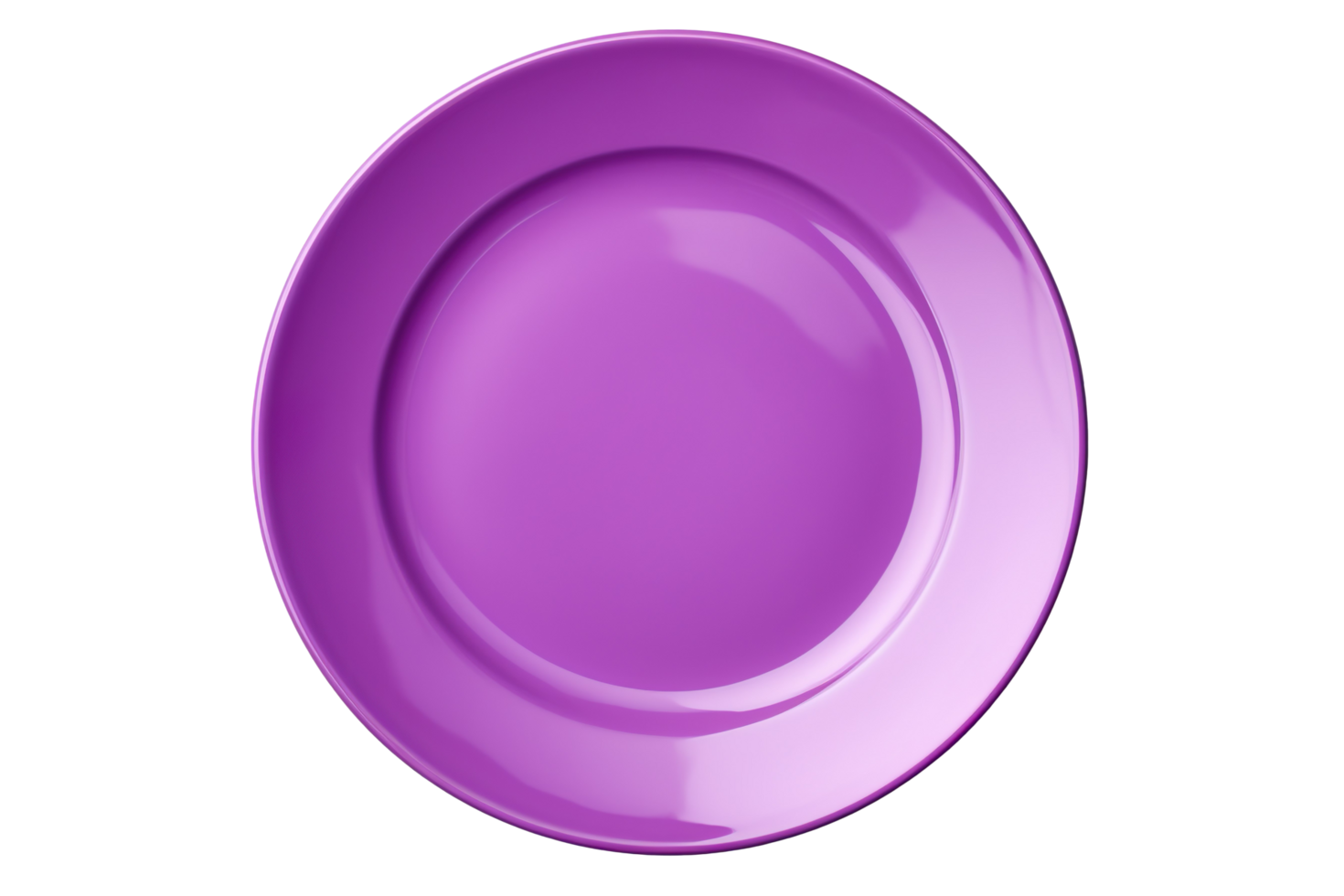 A purple plate top view isolated on transparent background png