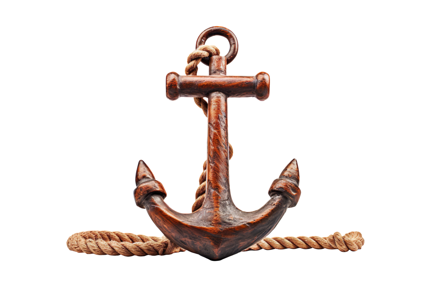 Anchor with rope isolated on transparent background png