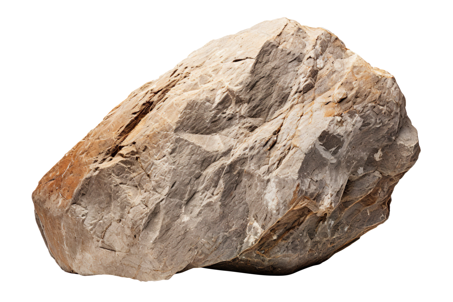 A large rock stone isolated on clear white and transparent background png