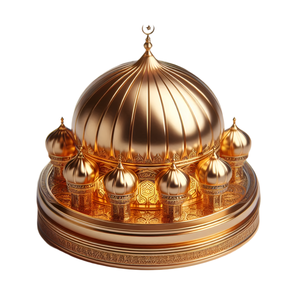 Magnificent Golden Dome Mosque with Intricate Architecture png