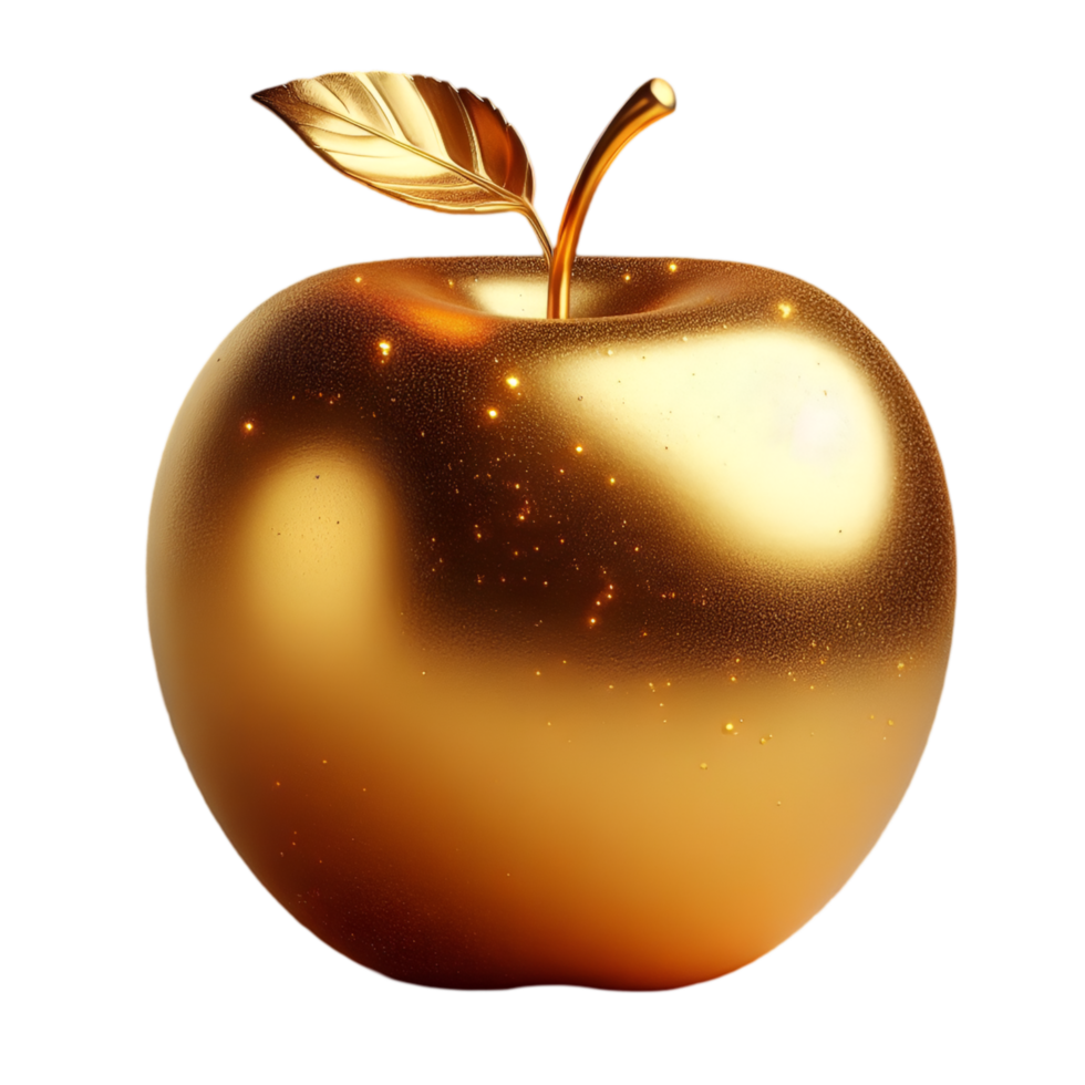 Shiny Golden Apple with Elegant Look png