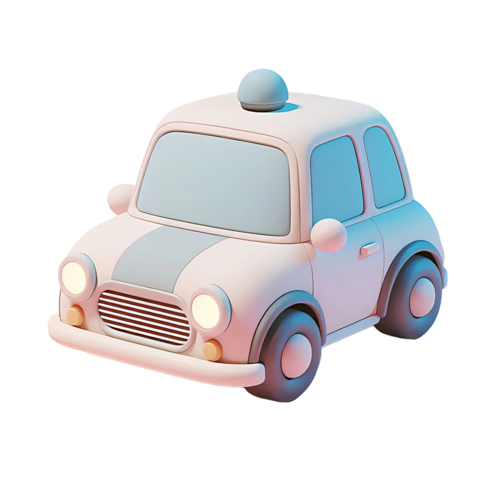 3D RENDER TOY PINK CAR WITH SOFT PASTEL png