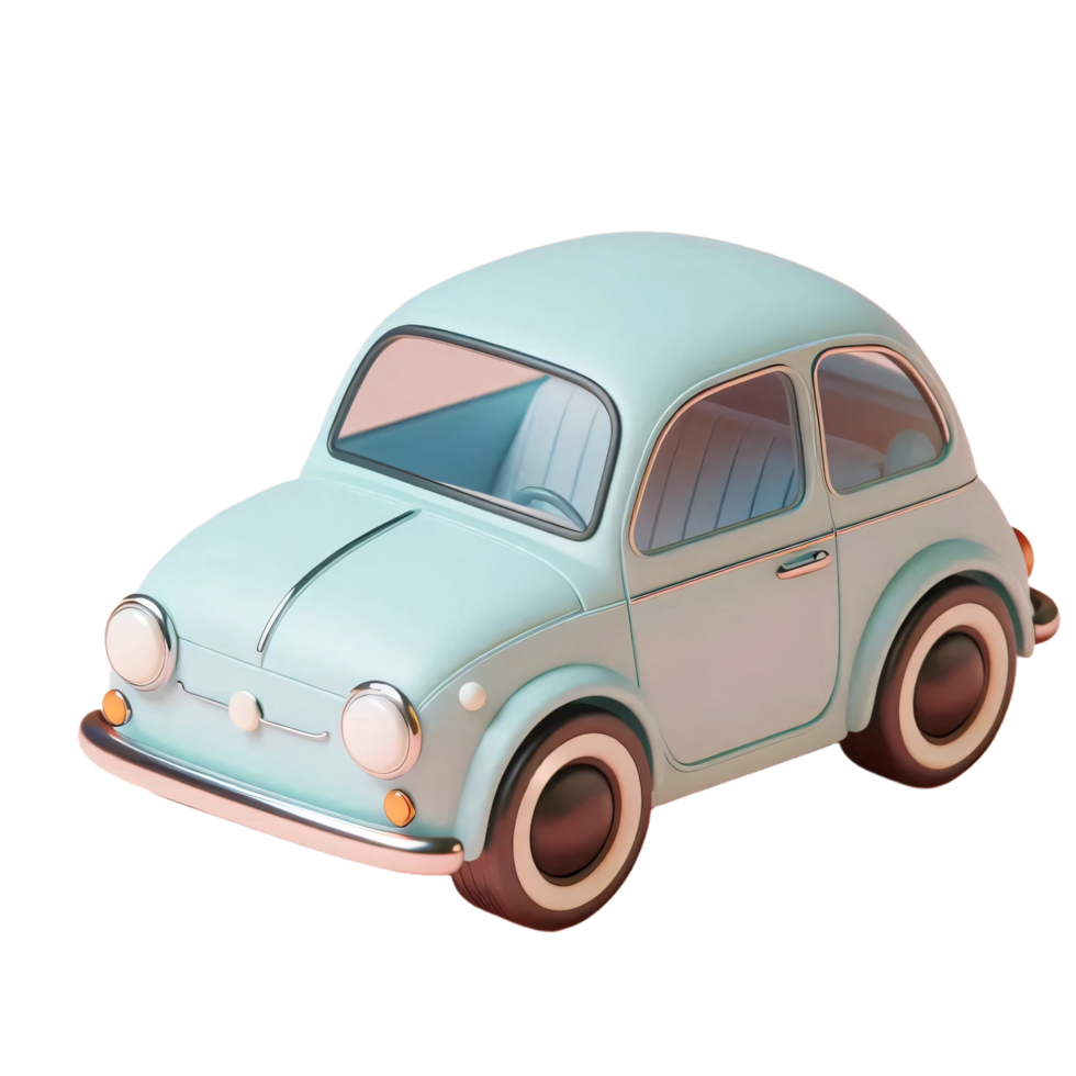 3D RENDER TOY CAR WITH SOFT PASTEL png