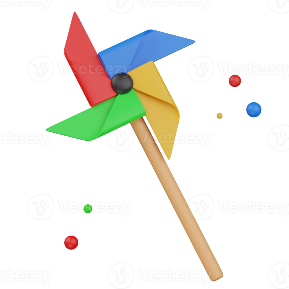 3d render pinwheel illustration png