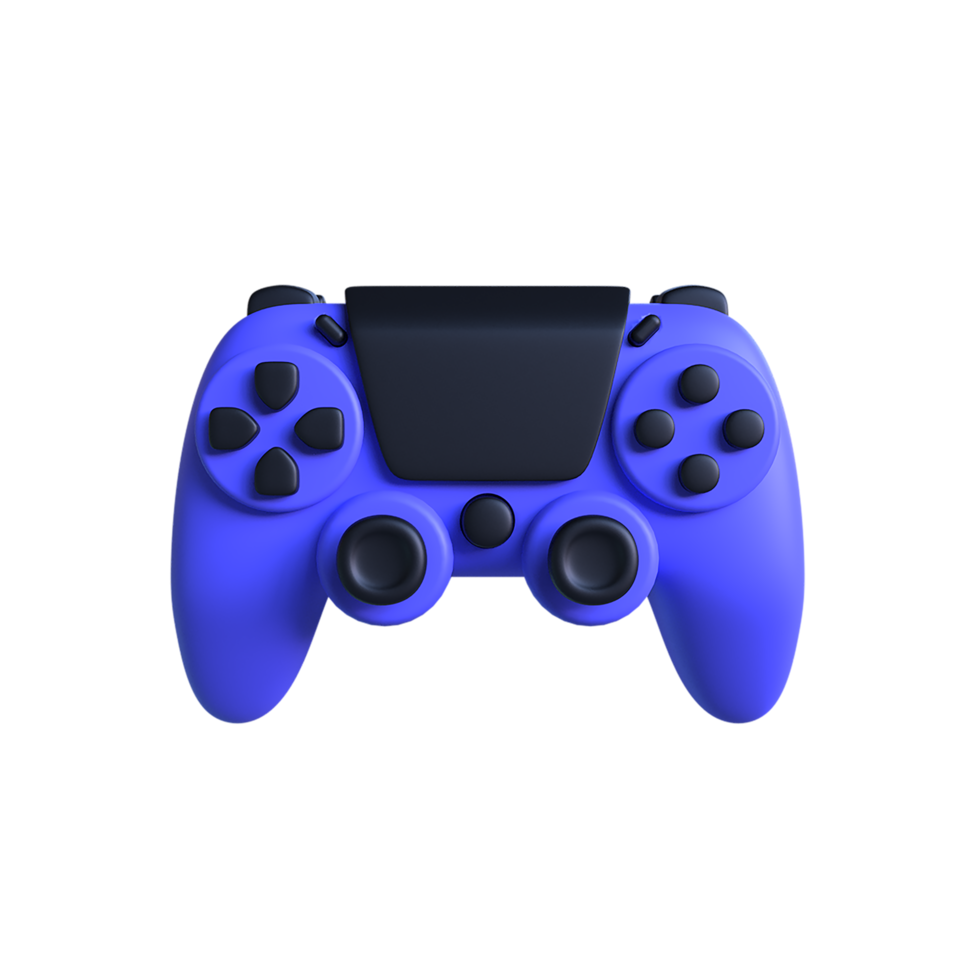 3D rendering illustration of a blue game controller png