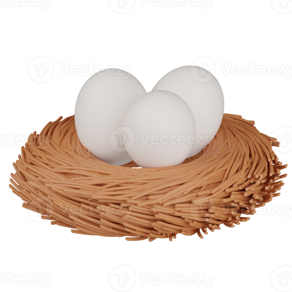 3d render Bird Nest illustration png