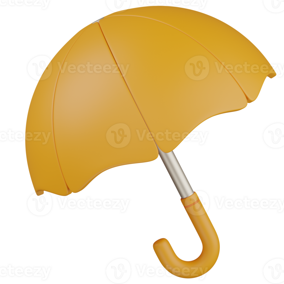 3d render yellow Umbrella icon png