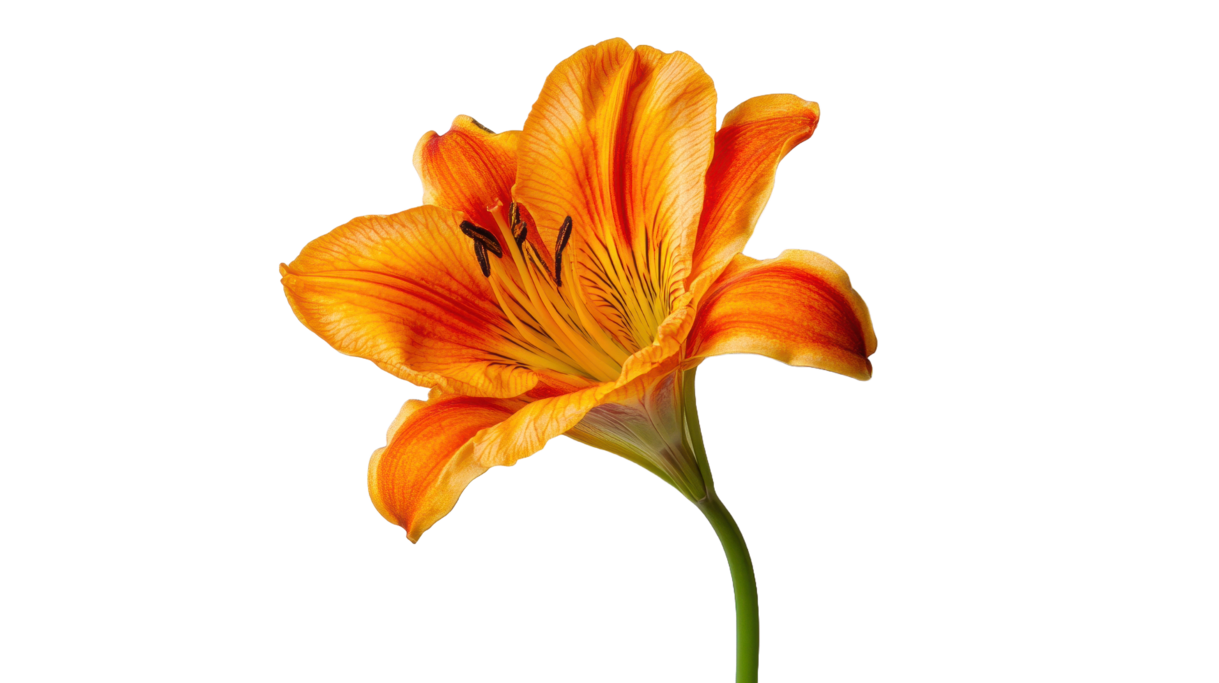 A vibrant orange lily flower displays its colorful petals openly png