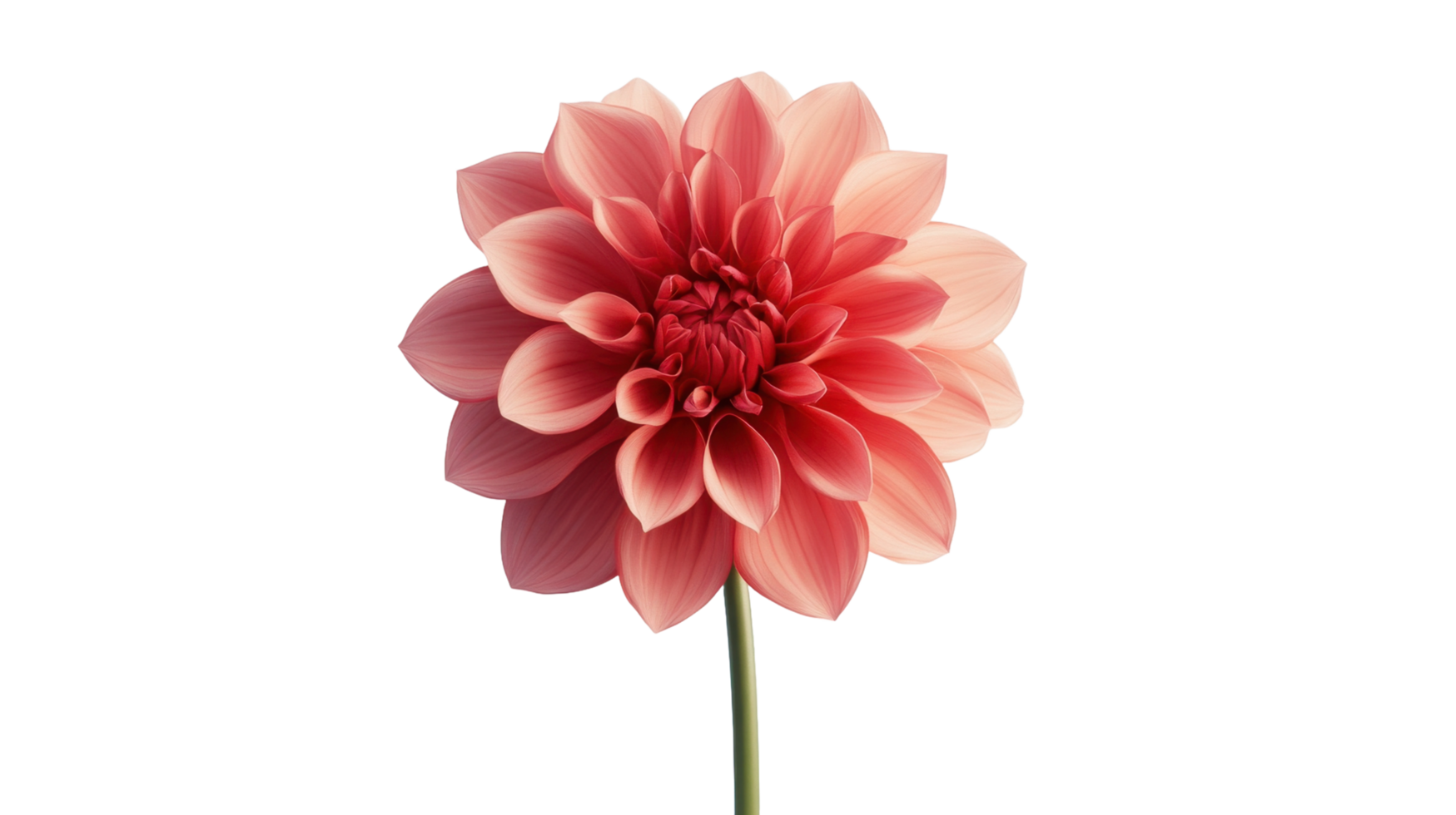 Beautiful pink flower with many delicate petals and a stem png