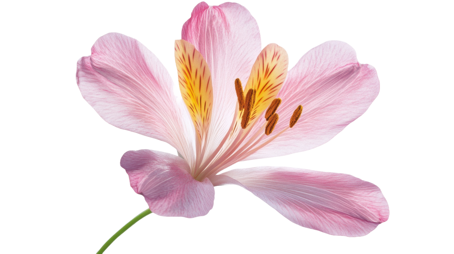 A close up view of a delicate pink flower in bloom png