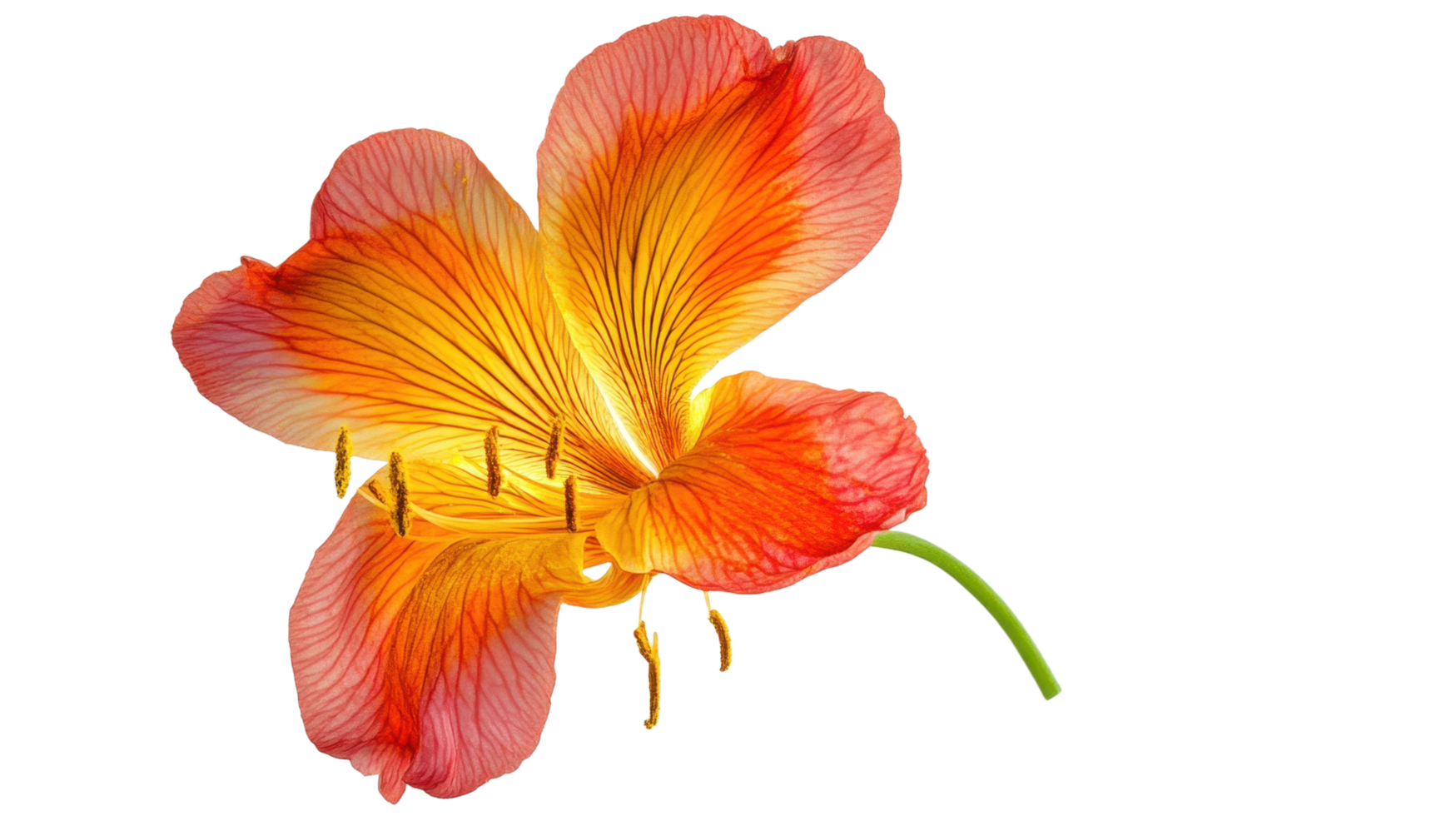 A vibrant open flower with bright yellow and orange colors png
