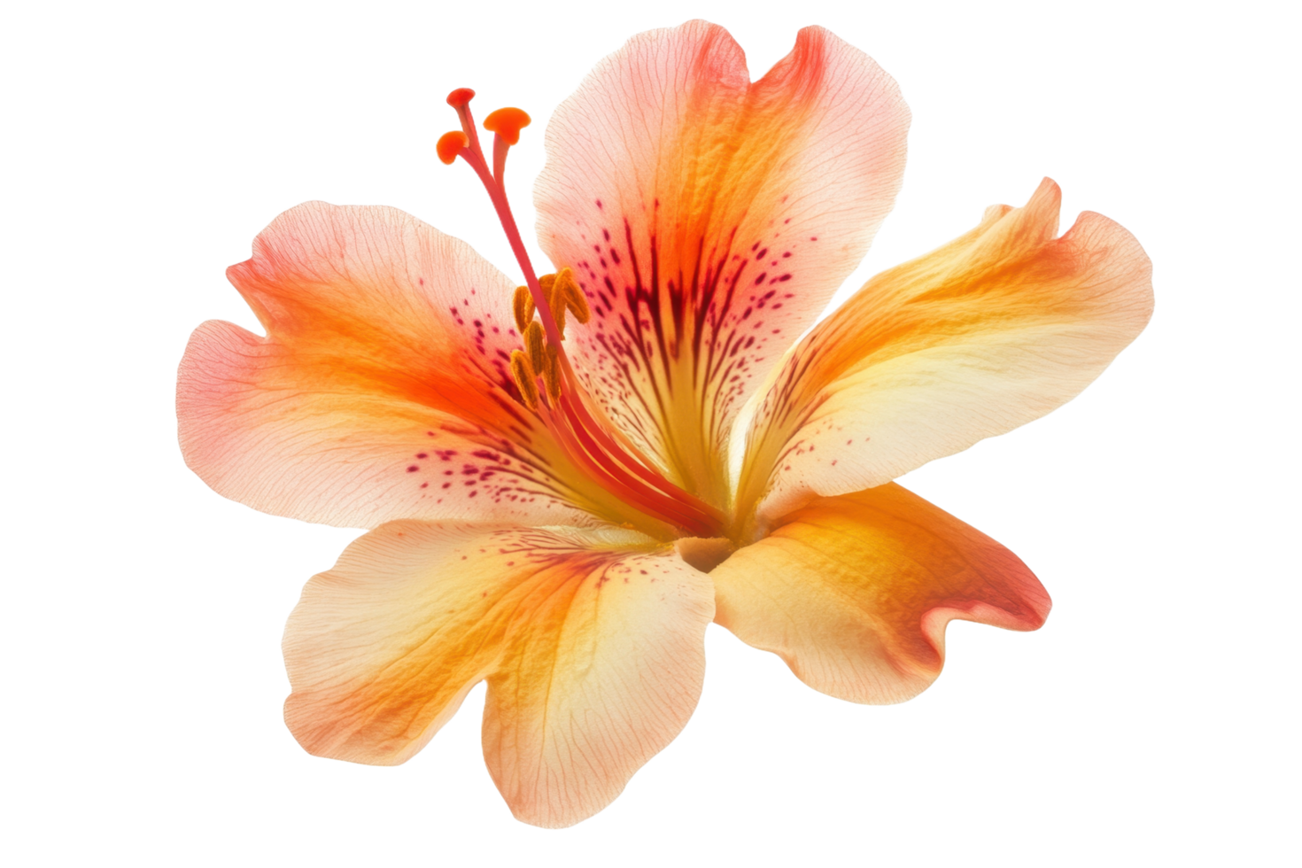 A beautiful vibrant flower with orange and pink petals png