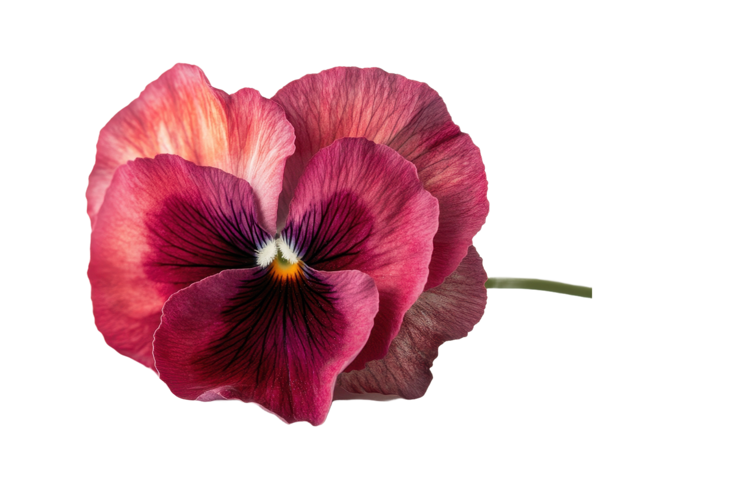 The isolated image shows a beautiful violet pansy flower in bloom png