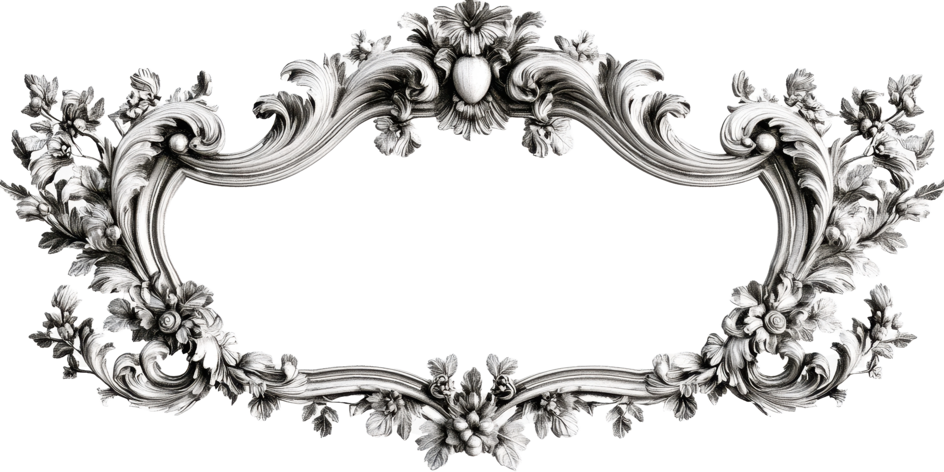An ornate floral decorated frame of intricate design and structure png