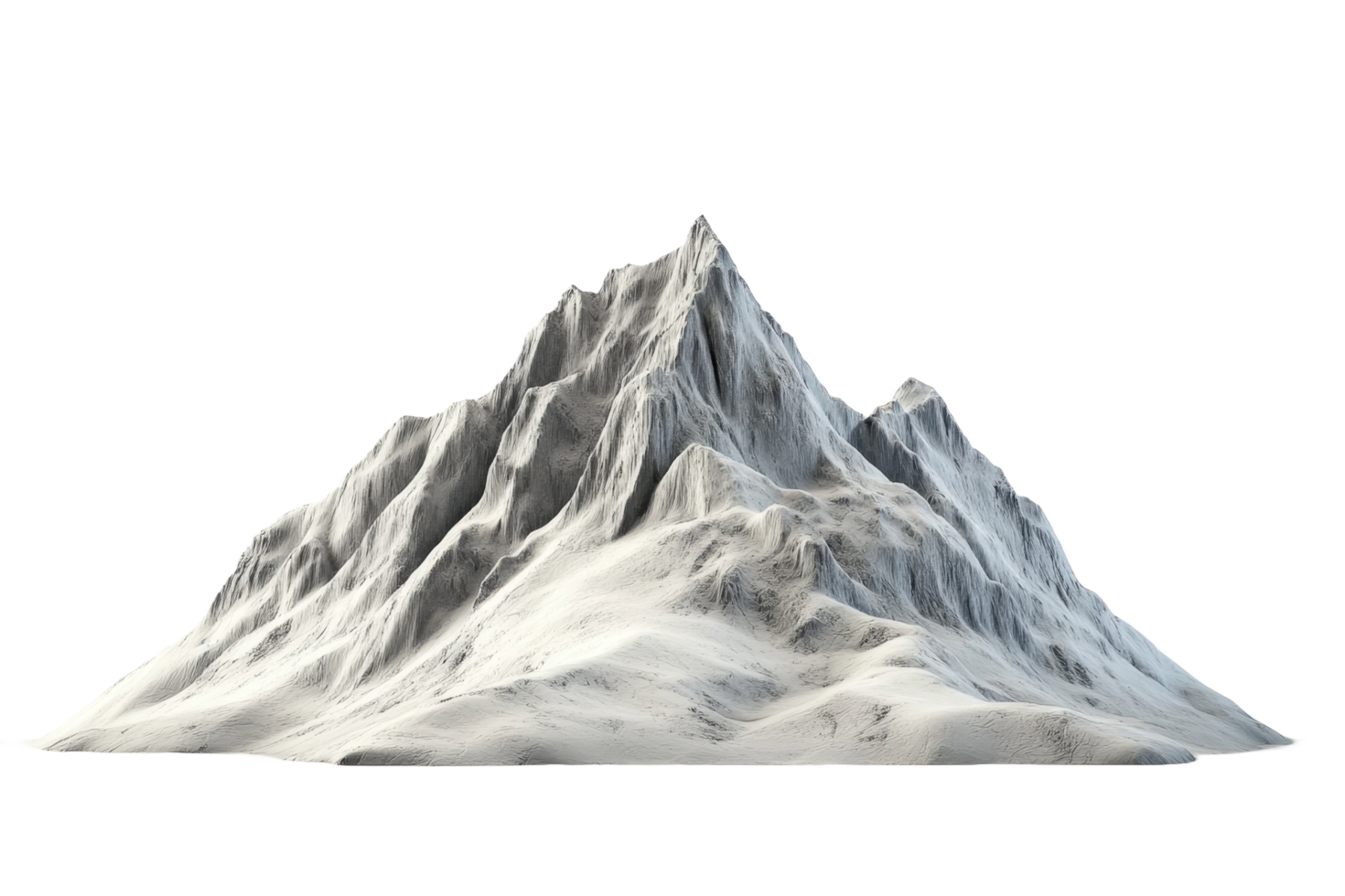 An isolated snow covered mountain range against a black background png