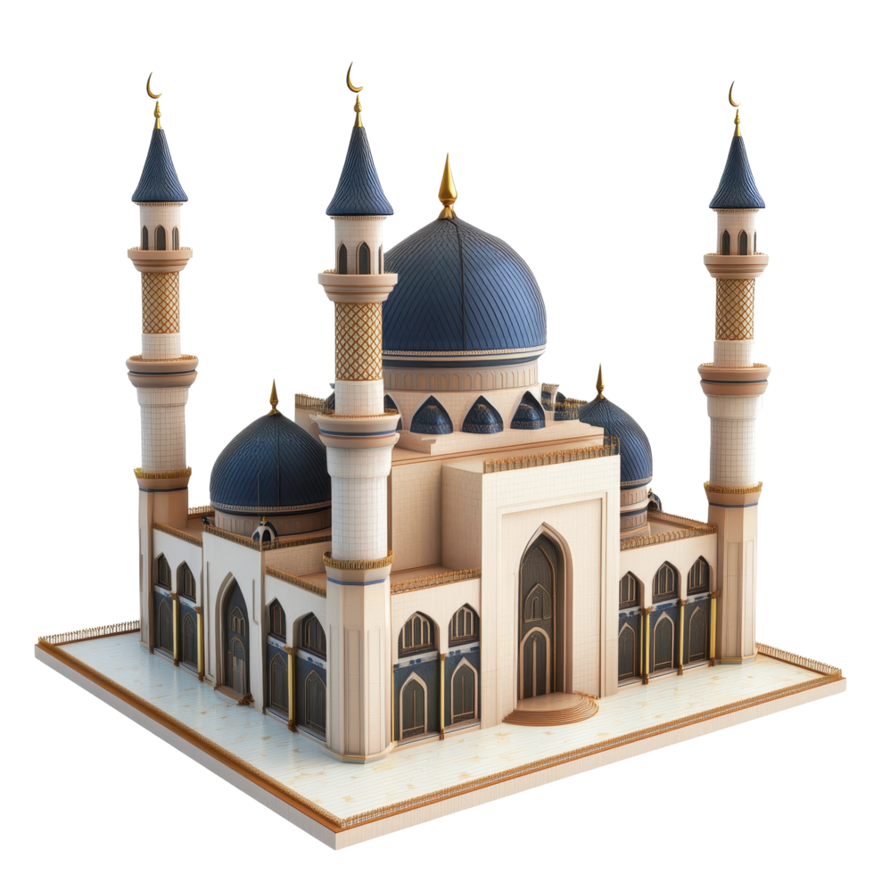 A detailed architectural view of a beautiful mosque structure png