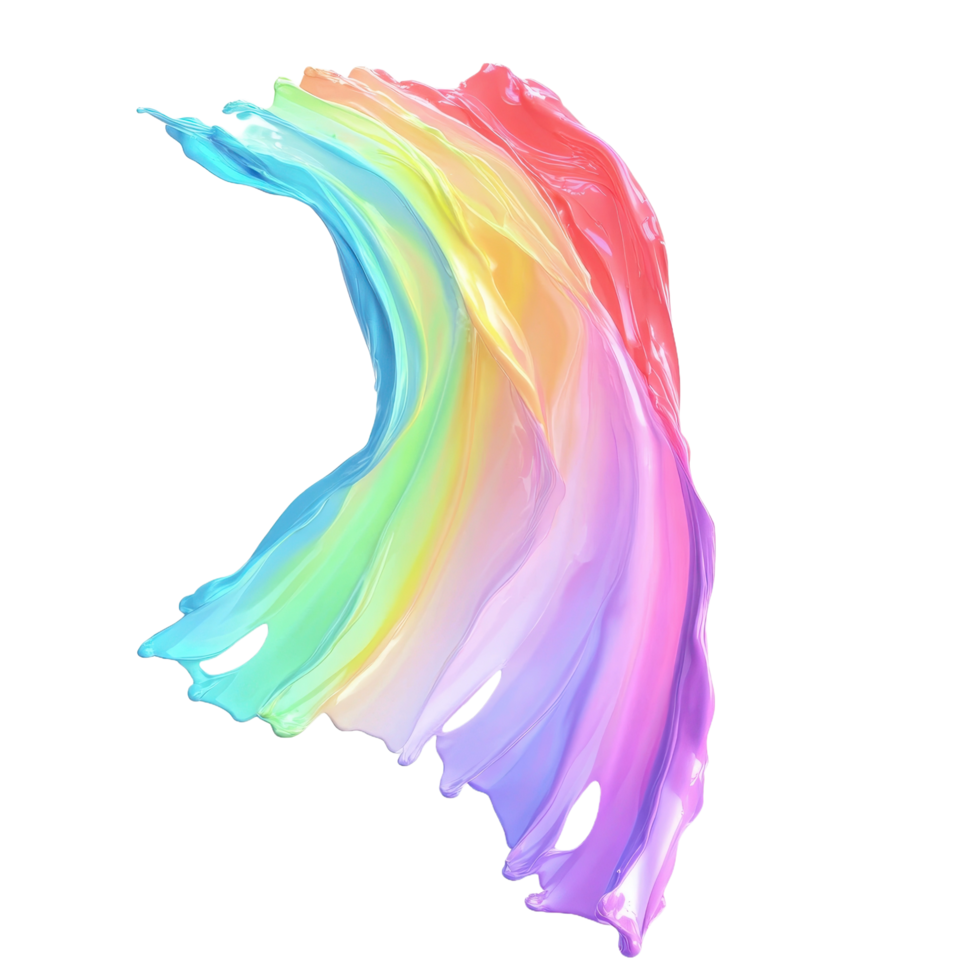 A vibrant flowing cloth displays a spectrum of bright colors png