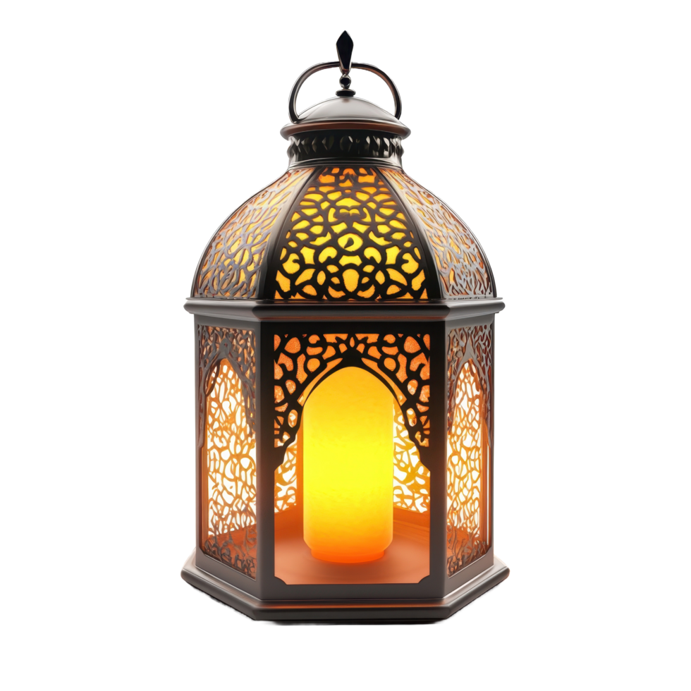 A decorative lantern with an illuminated candle inside its design png