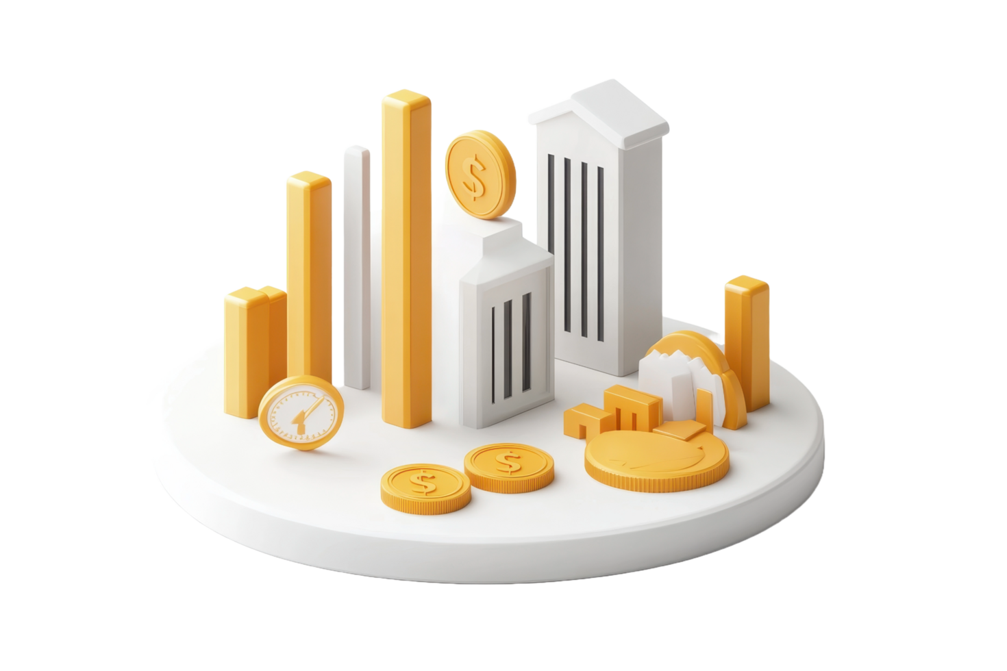 Stylized illustration depicting financial growth and time related concepts png