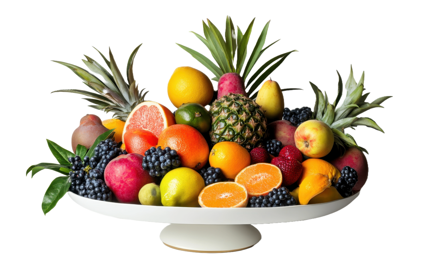 A decorative display of assorted colorful and fresh fruits png