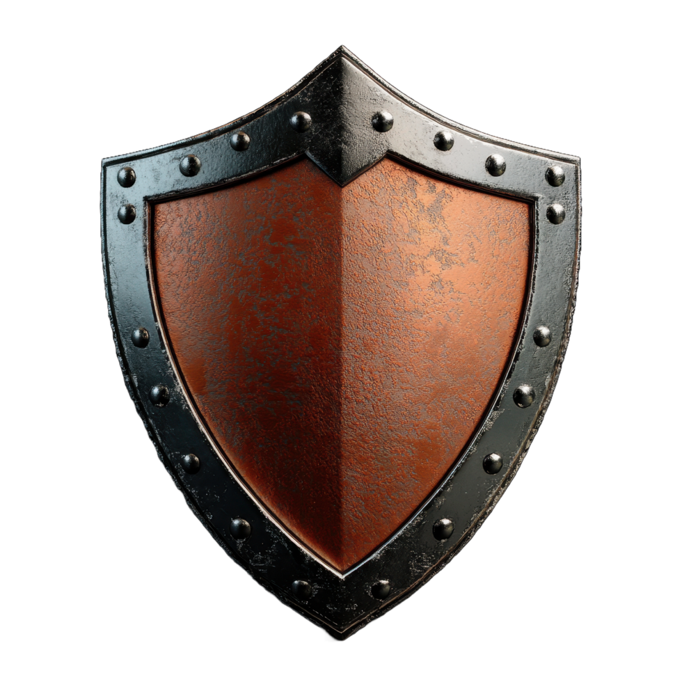 A Detailed Metallic Shield Displayed With A Black Background png