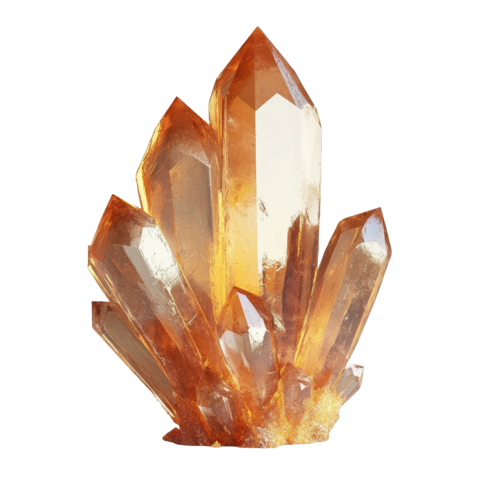 A cluster of translucent orange crystal formations against a background png