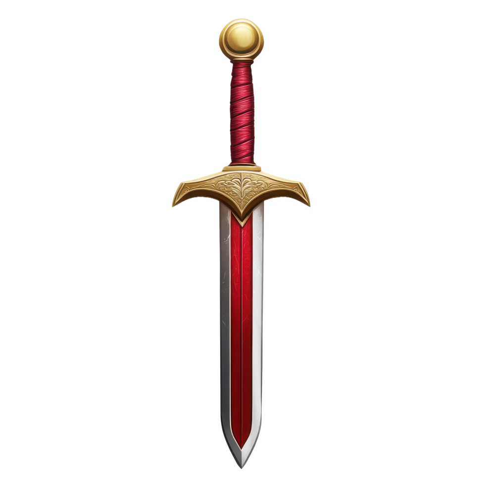 A detailed image depicting a decorated medieval sword weapon png