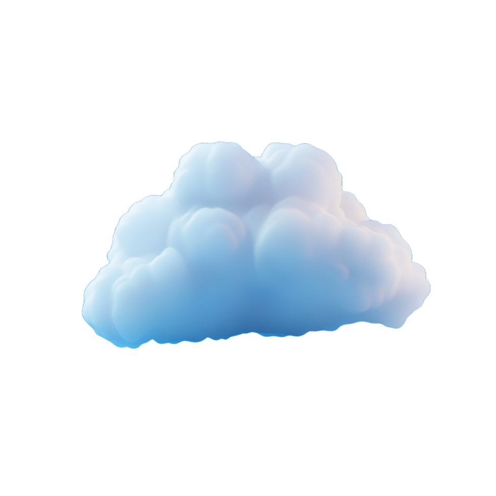 A digitally rendered cumulus cloud floats against a black background png