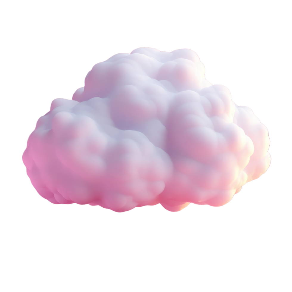 A fluffy white and pink cloud displayed against a black background png