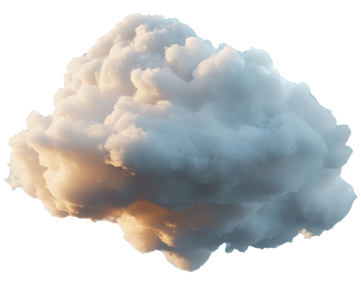 3d rendering white cloud transparent background png