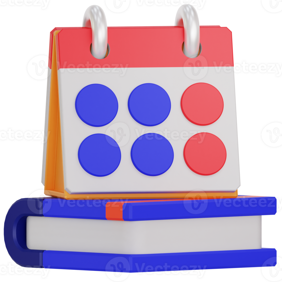 calendar on book 3d icon png
