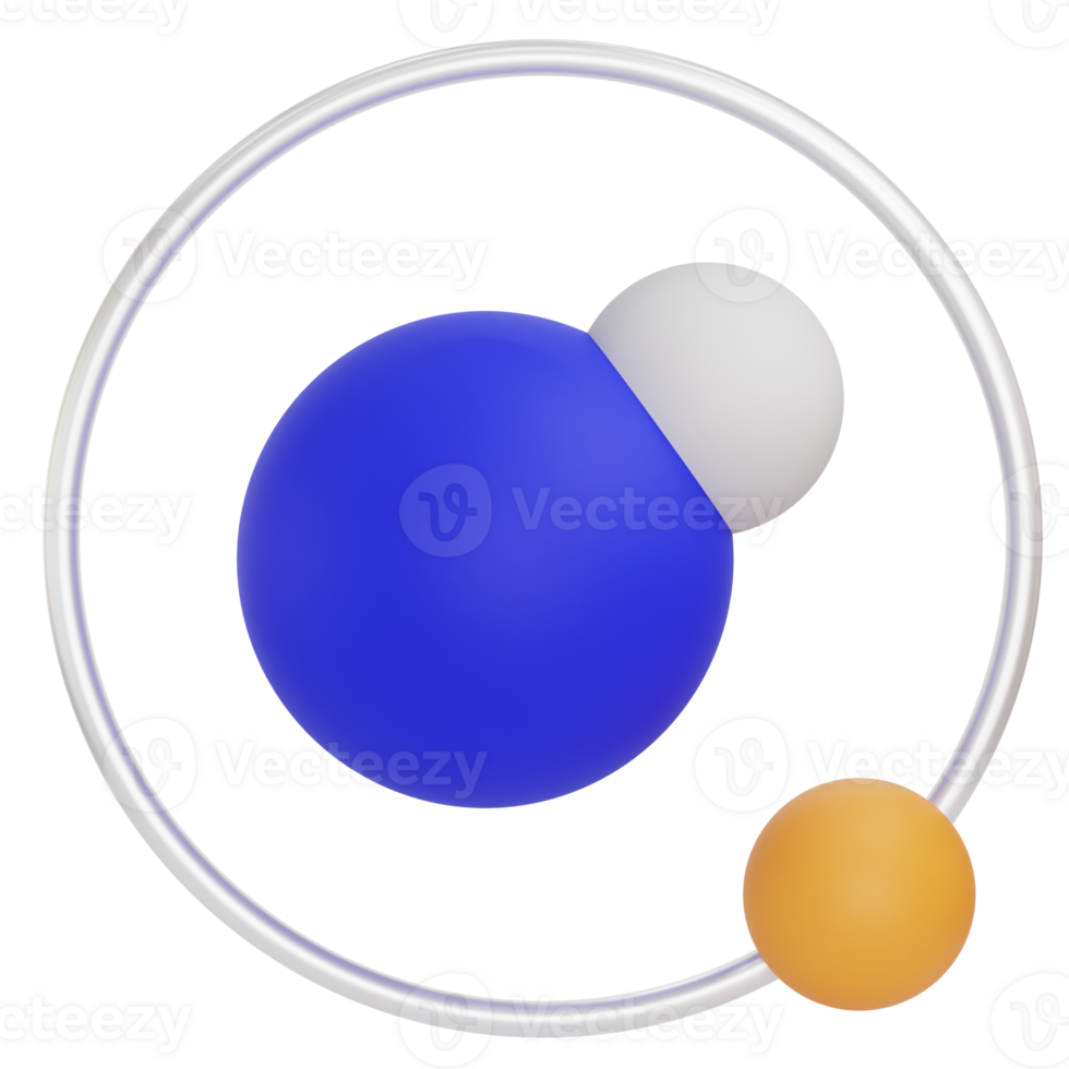 atomic 3d icon illustration png