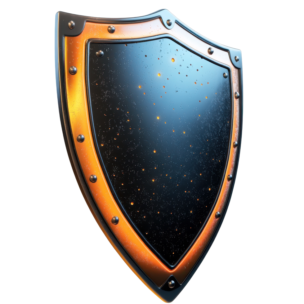 A three dimensional representation of an ancient shield design png