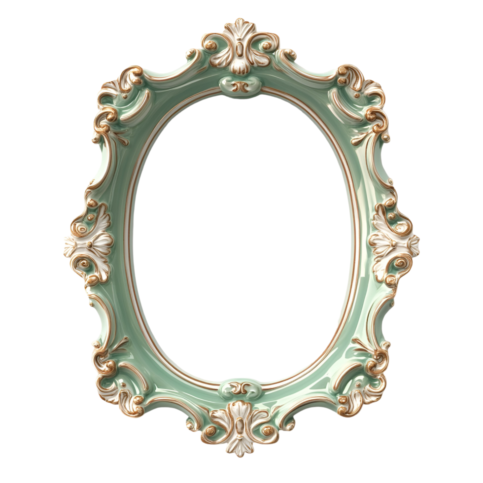3D Vintage Elegant Frame On Transparent Background png