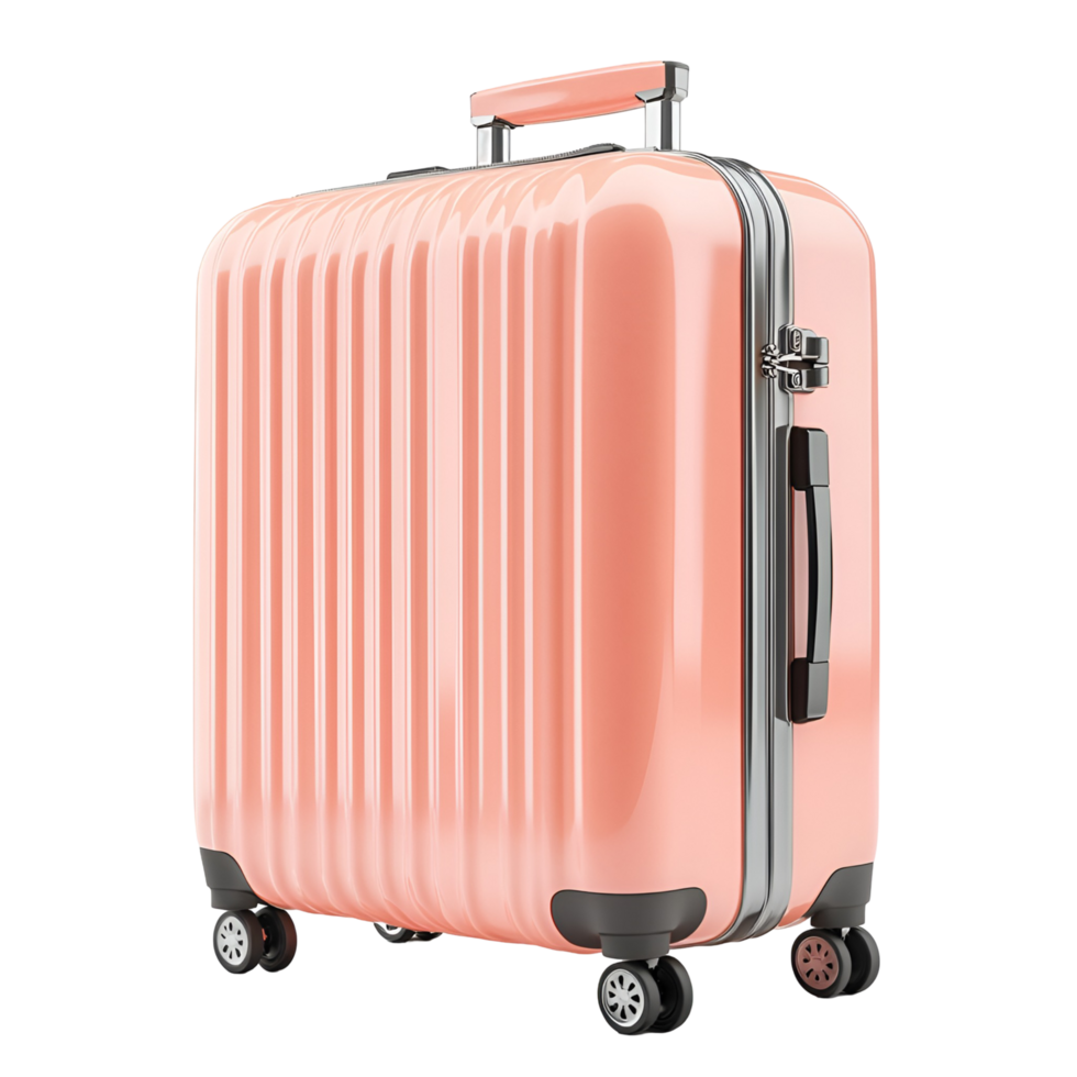 3D Modern Rolling Suitcase On Transparent Background png