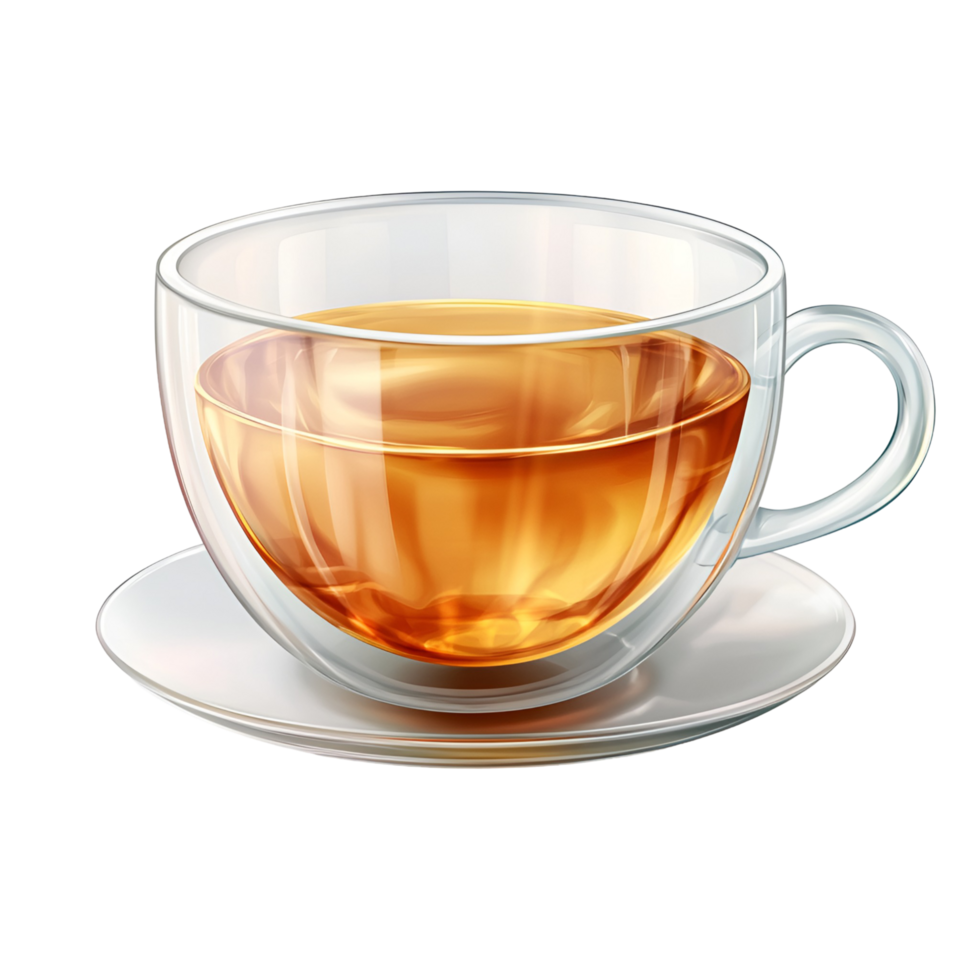 3D Cup Of Tea With Saucer On Transparent Background png