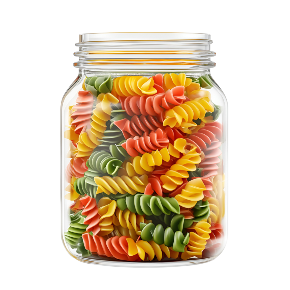3D Kitchen Jar Filled With Pasta On Transparent Background png