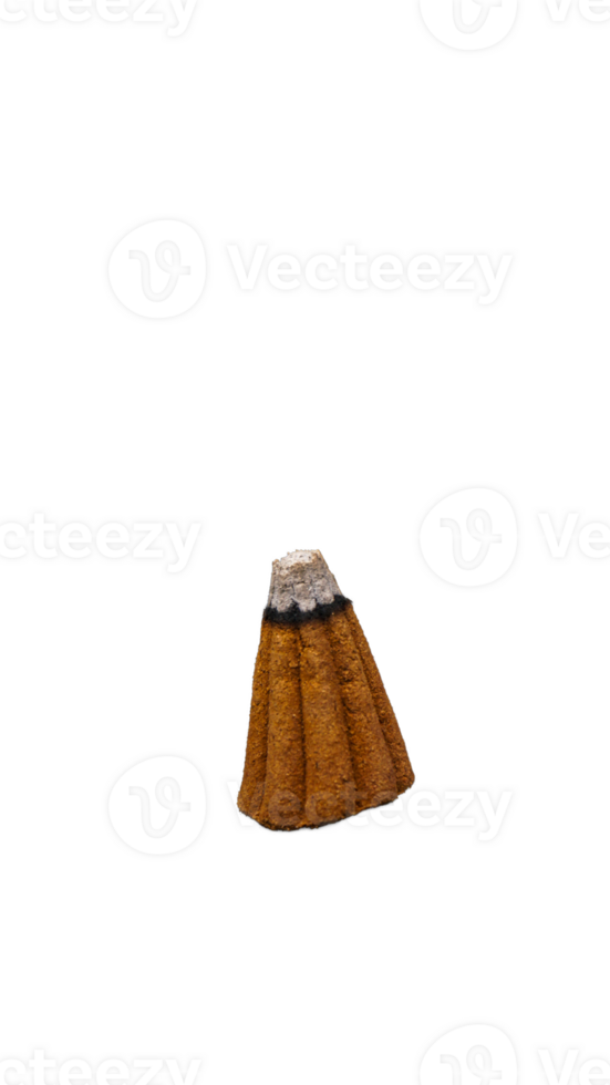 Burned incense cone for aromatherapy isolated on transparent background png
