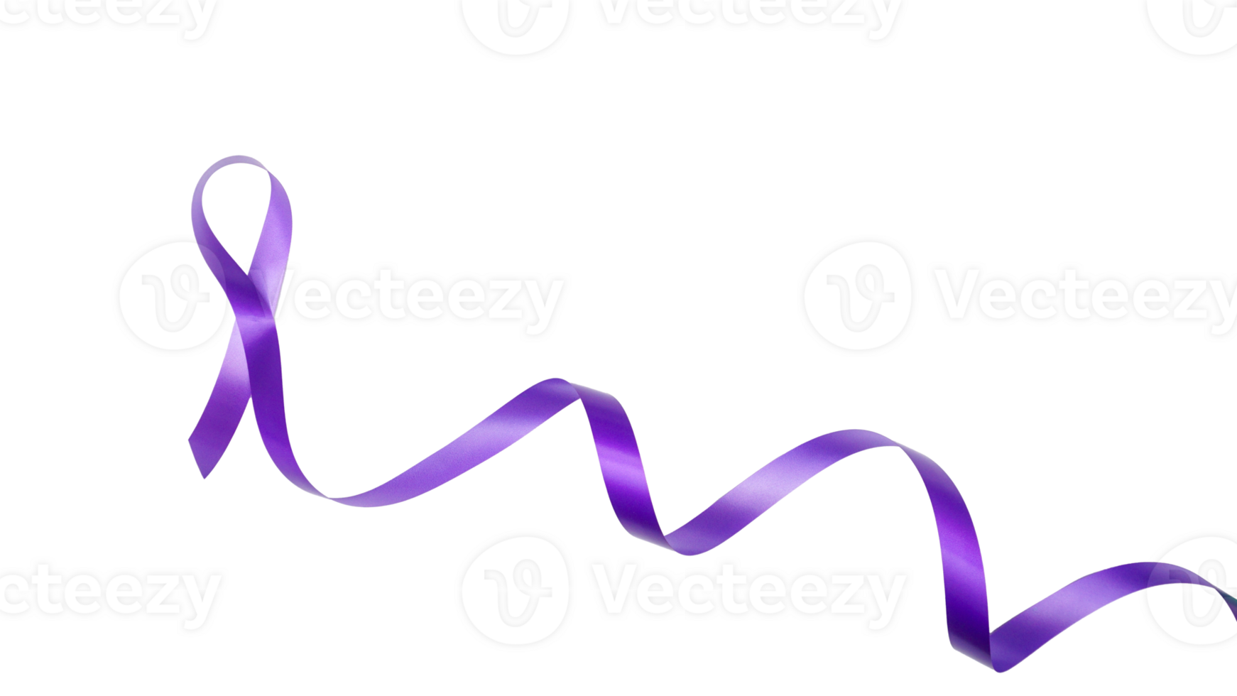 Long purple ribbon isolated on transparent background png
