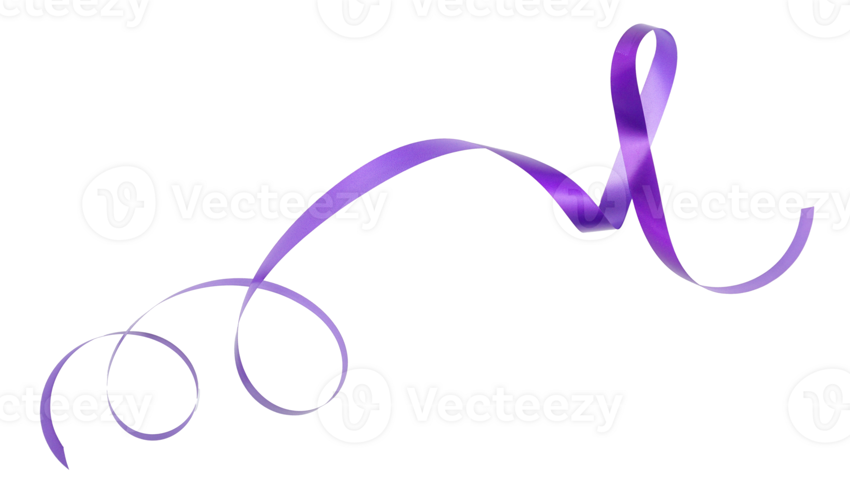 Purple ribbon isolated on transparent background png