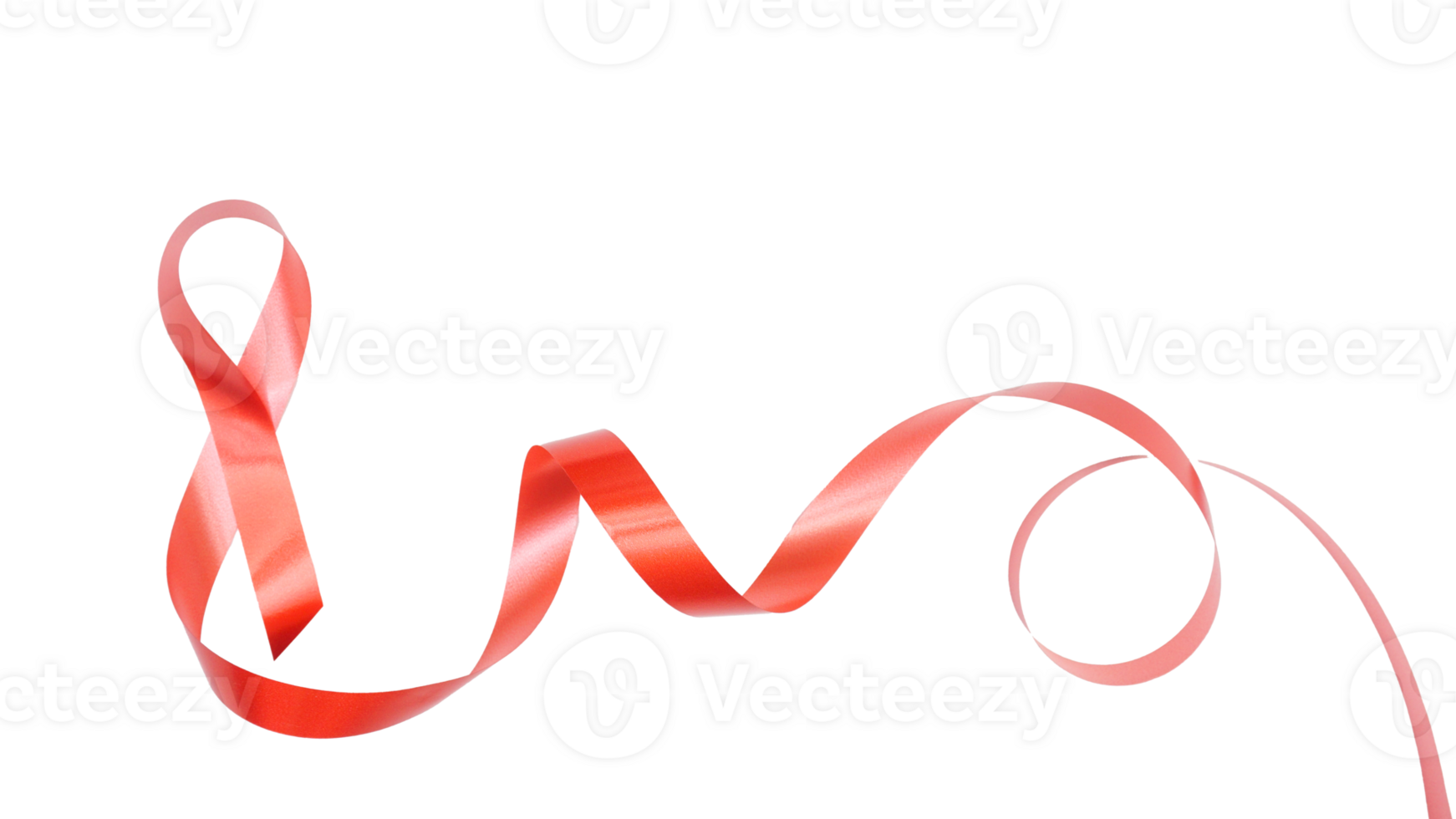 Red curly ribbon isolated on transparent background png