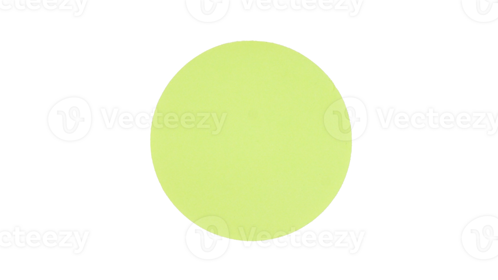 Blank green circle paper sticker label isolated on transparent background png